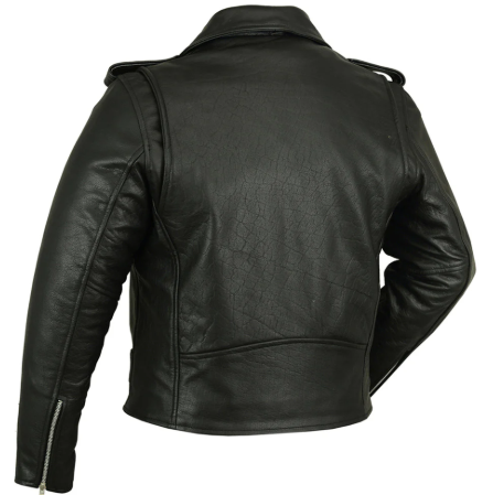 Men's Classic Plain Side Police Style M/C Jacket  DS730