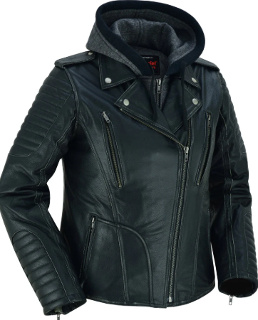 DS877 Women's M/C Jacket Rub Off vintage looking finish