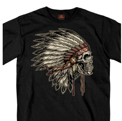 Hot Leathers GMS1341 Men’s ‘Earth Tones Headdress’ Black T-Shirt